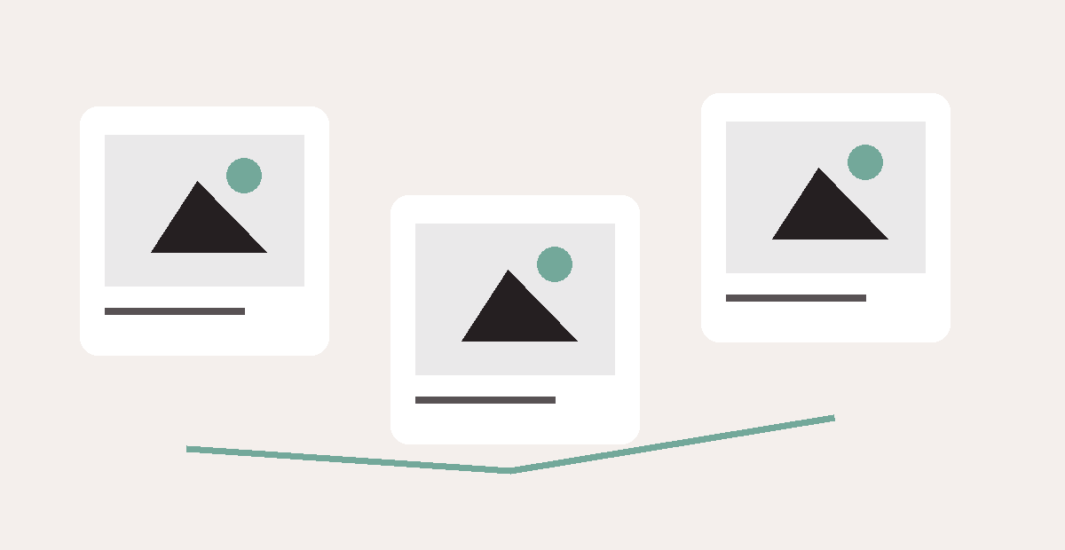 Illustrative storyboard frames linked by a line